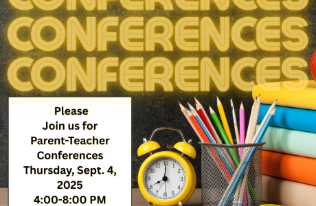 Parent Teacher Conferences September 4 from 4-8 PM
